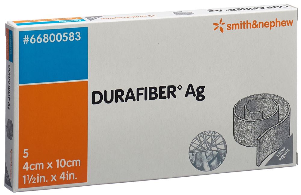 DURAFIBER Wundauflage<br>5 Stück, 4x10cm, steril