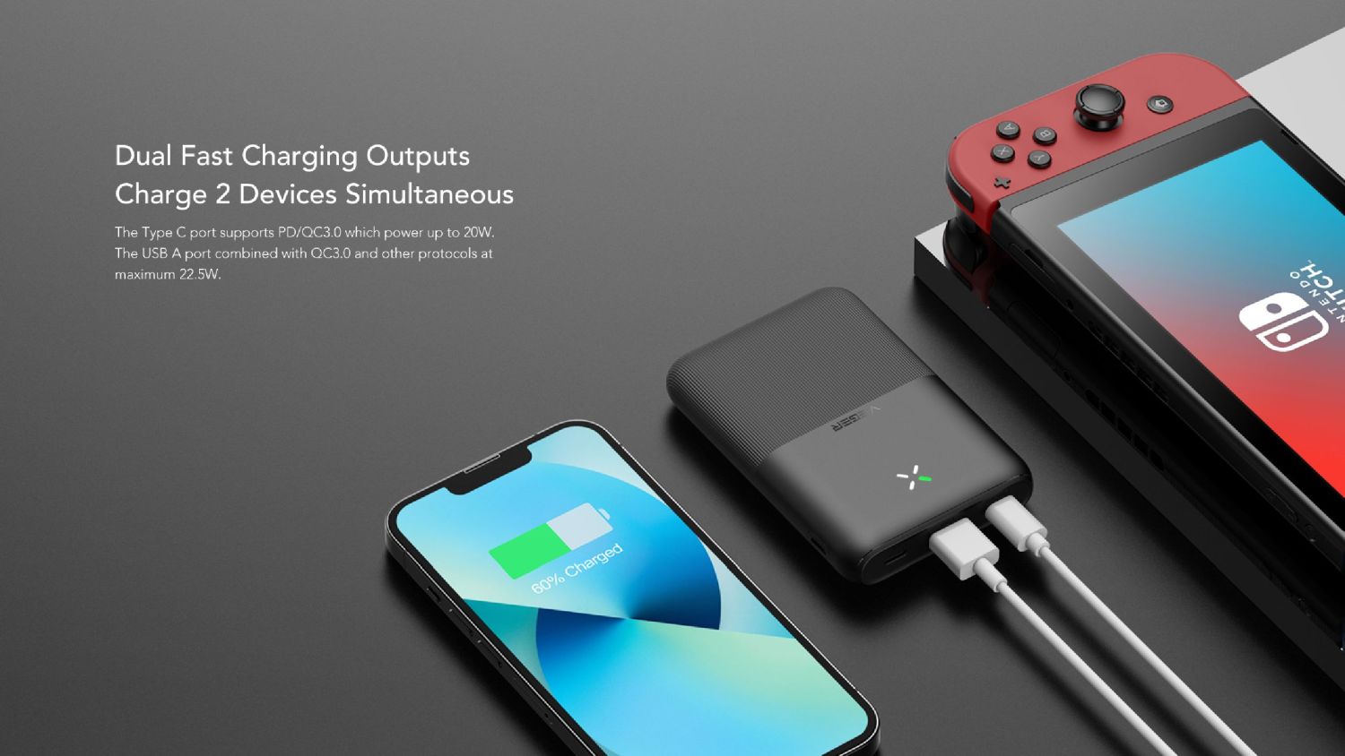 Power Bank S12 - 10 000mAh LCD Quick Charge PD 20W Micro-USB