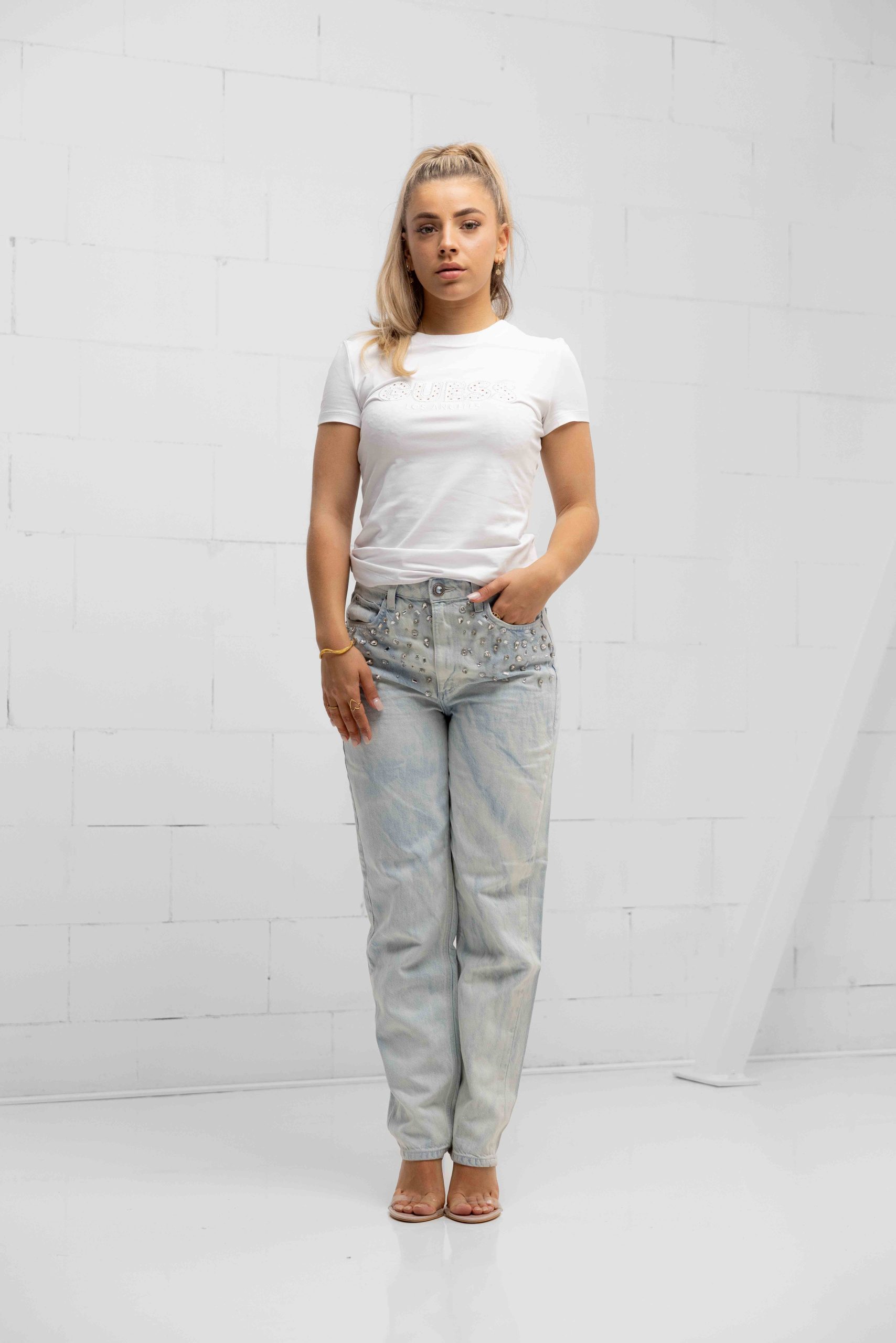 Guess Mom Jeans Dames Lichtblauw