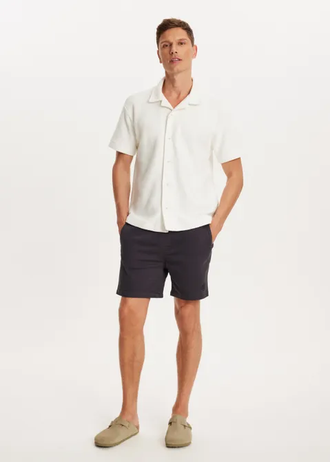 Overhemd met structuur off-white (ECRU)