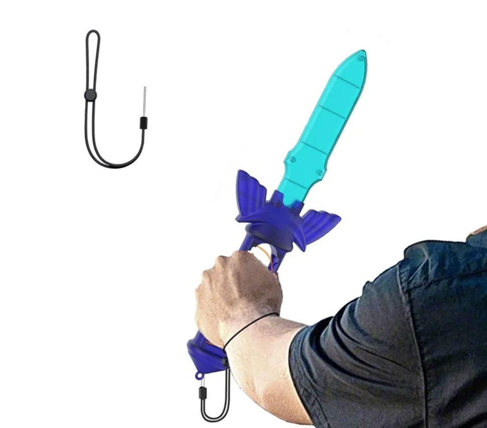(2er Set) Gaming Sword Schwert Griff kompatibel für Nintendo Switch 2 / Joy-Con Controller Zubehör - Blau
