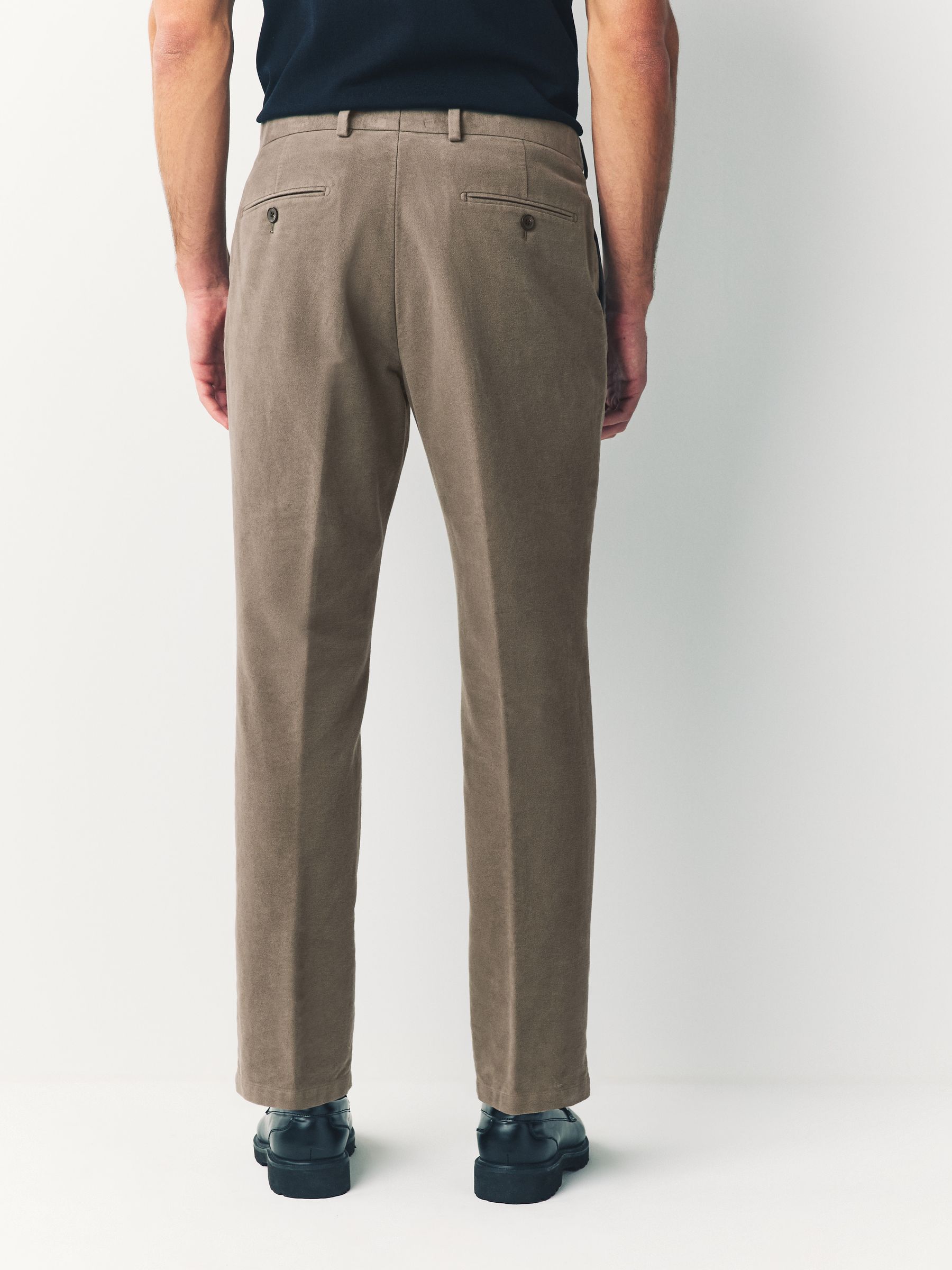 Paddenstoelbruin - Regular Fit Smart Signature Emmetex Moleskin Italian Fabric Chino Trousers
