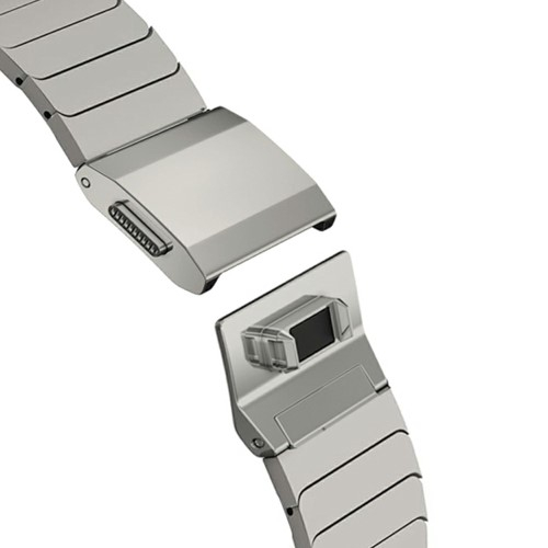 Samsung Galaxy Watch Ultra (47mm) Glieder Armband aus Titanlegierung mit Klickverschluss (Gelenkumfang: 140-220mm) - Silber