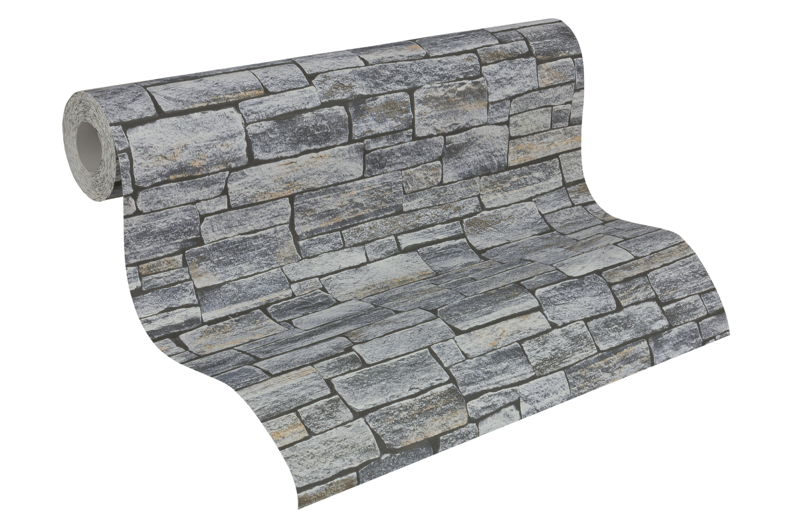 Vliestapete BEST OF WOOD`N STONE - Steinwand - grau - 10 Meter