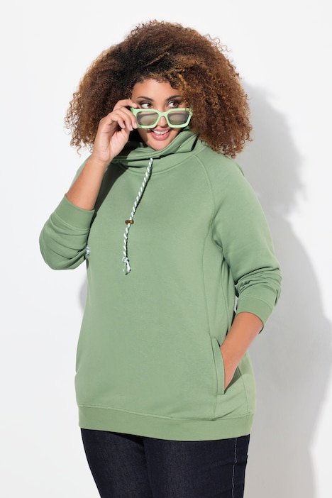 Sweatshirt, weiter Stehkragen, Taschen, Raglan-Langarm