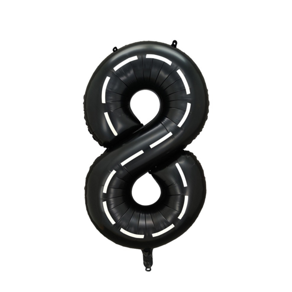 (8-tlg. Set) Zahlen Ballon Kinder Geburtstags Party Folienballon - Zahl 8 / Rennauto