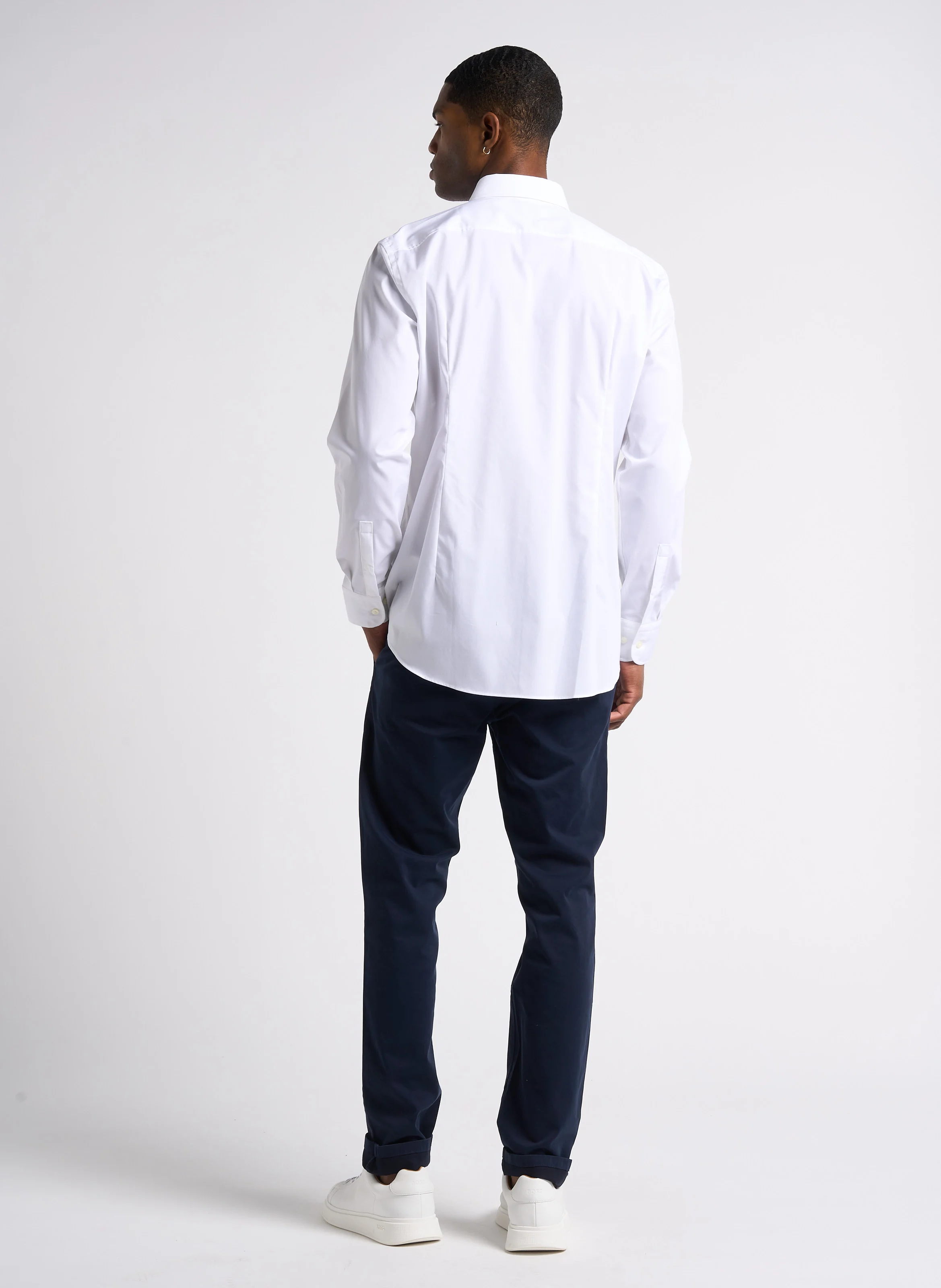 Pantalon chino en coton stretch | Bleu