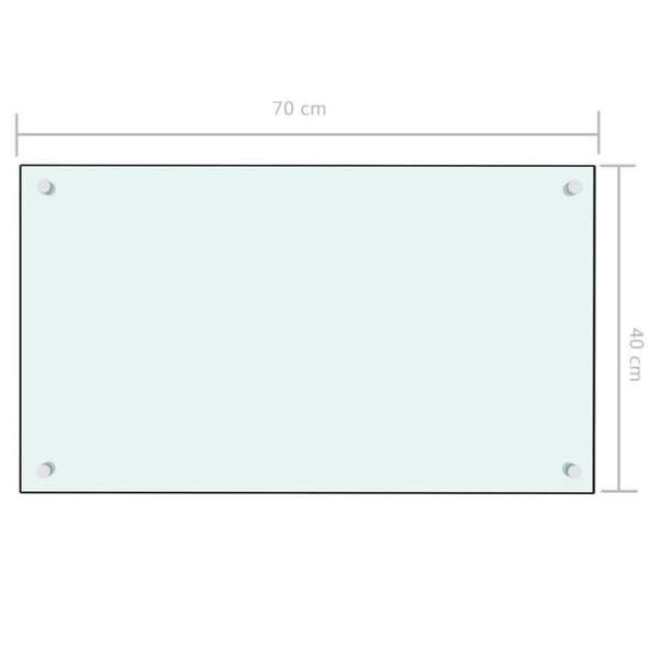 vidaXL Kjøkkenplate hvit 70x40 cm herdet glass