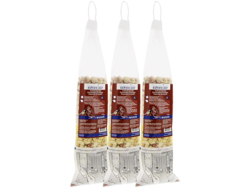 Eric Schweizer Wintervogelfutter Premium Erdnuss-Spender, 3 Praktischer Erdnuss-Spender