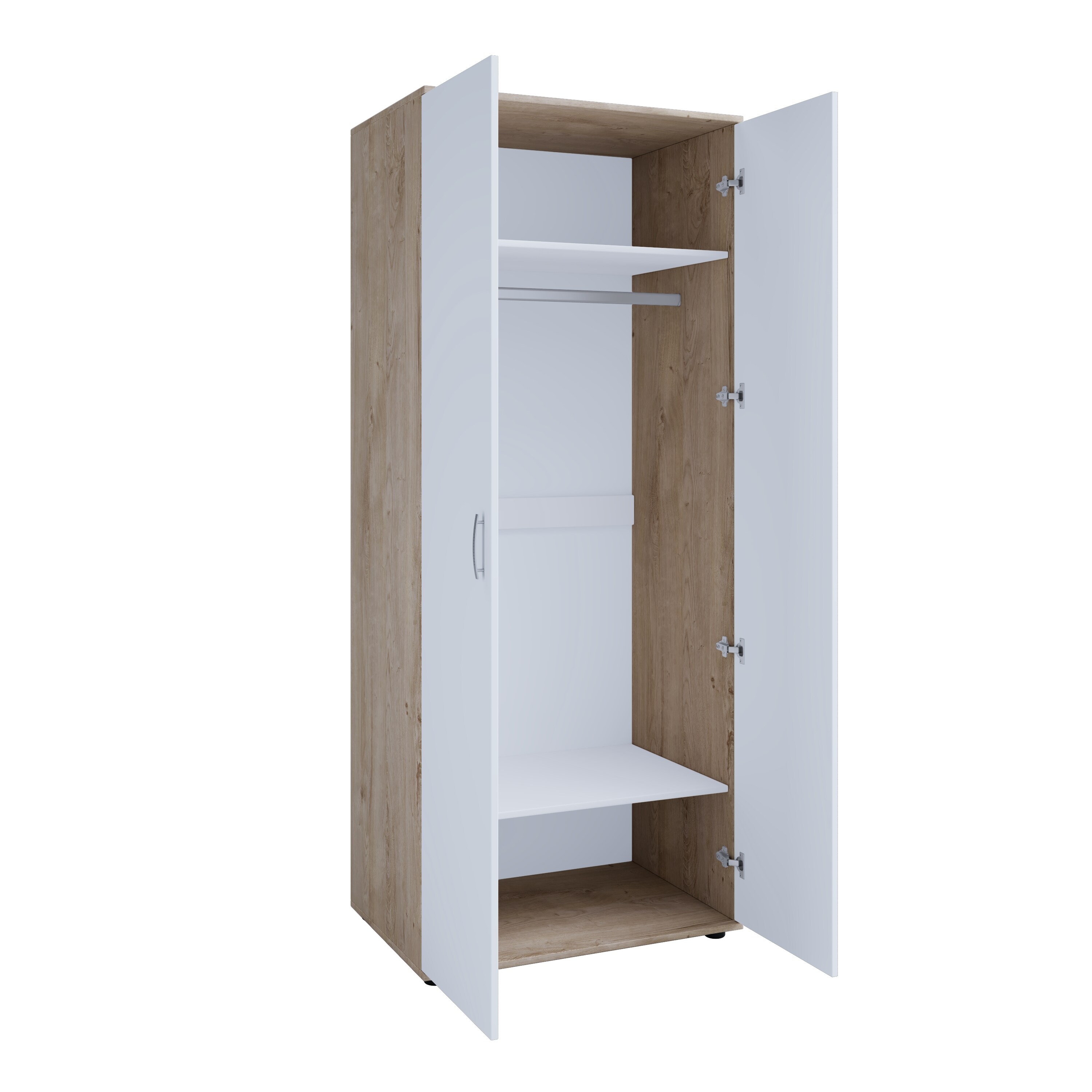 nonjoo. Babyzimmer Lani Kleiderschrank 2-trg., mit Fachböden und Kleiderstange