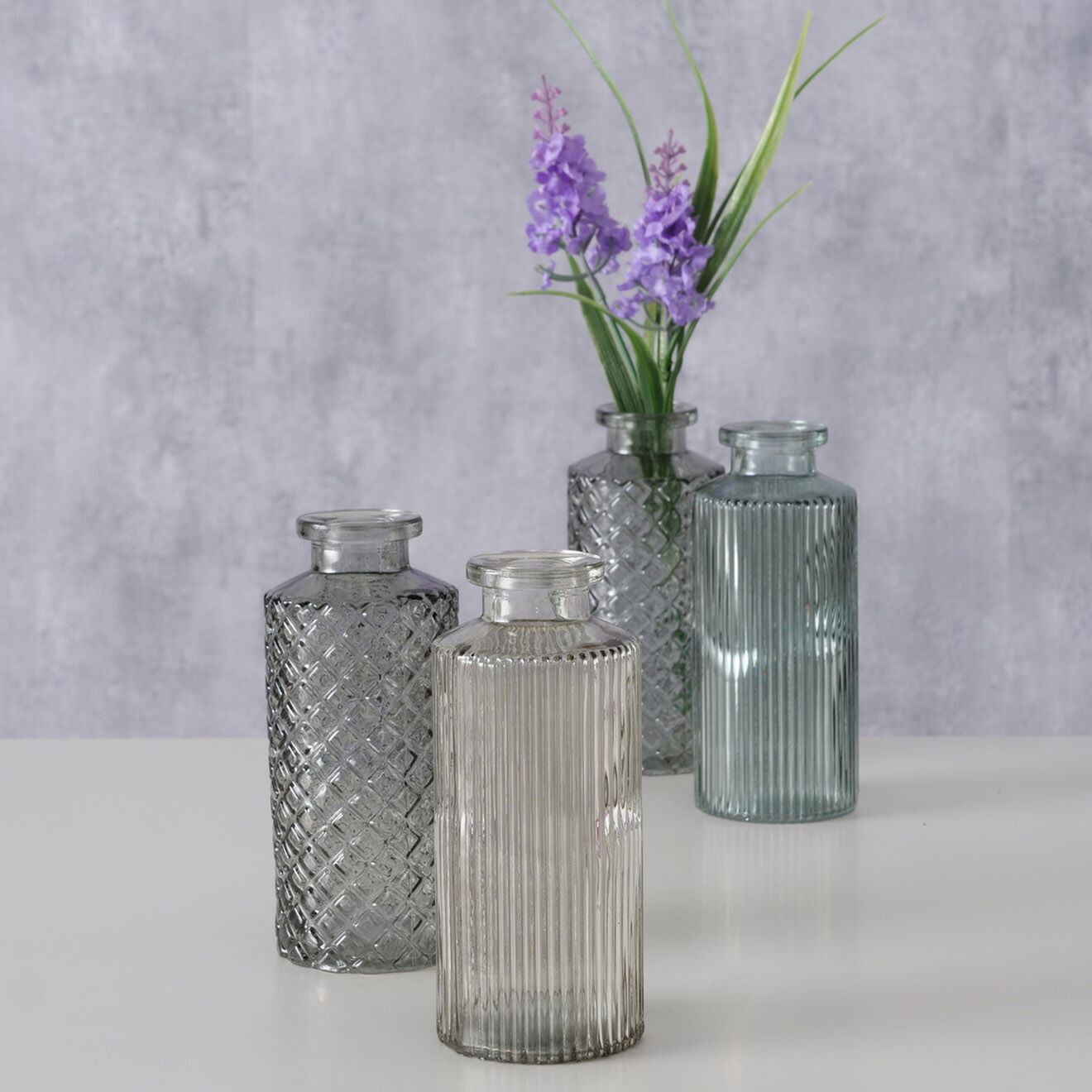 Boltze 4 Vases Panja multicolores - D.6xH.14 cm