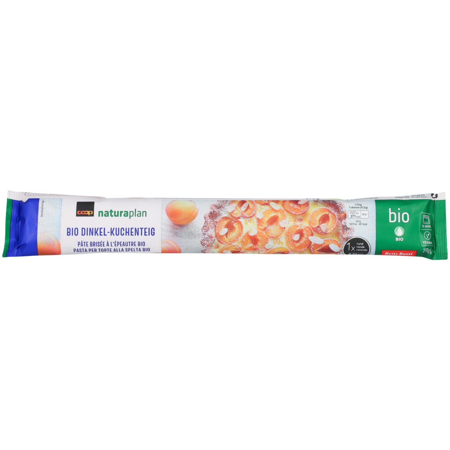Betty Bossi Naturaplan Bio Dinkel-Kuchenteig rund ausgewallt Ø32cm