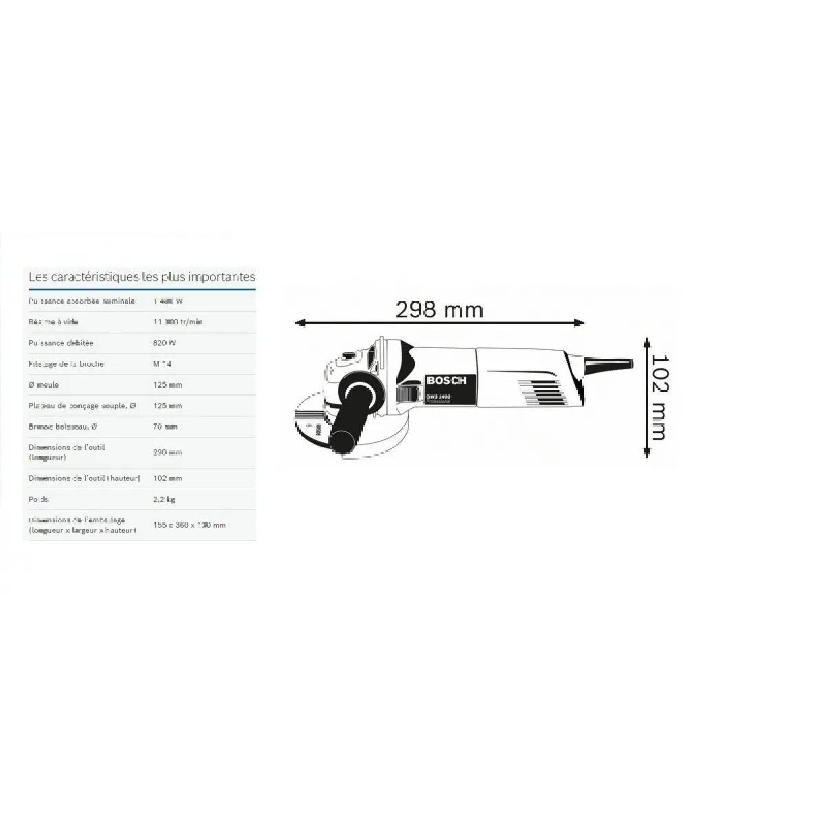 Bosch GWS 1400 0601824800