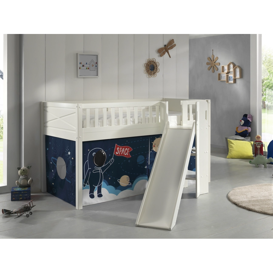 VIPACK Spielbett SCOTT 90 x 200 cm Space Shuttle weiß