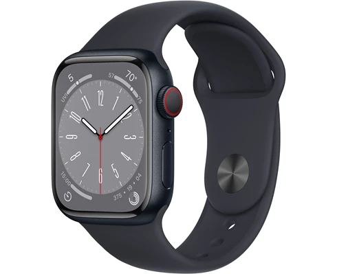Apple Watch Series 8 GPS   Cellular 41mm Midnight Aluminium Case with Midnight Sport Band - Regular