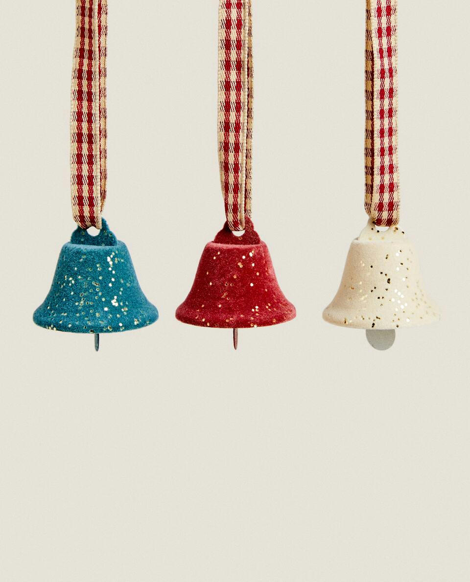 PACOTE DE DECORAÇÕES DE SINOS DE NATAL (PACOTE COM 6)