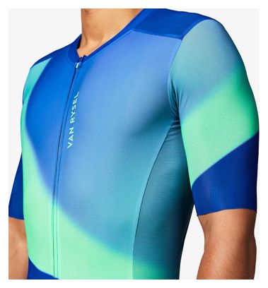 Maillot Manches Courtes Unisexe Van Rysel Racer 2 Bleu/Vert
