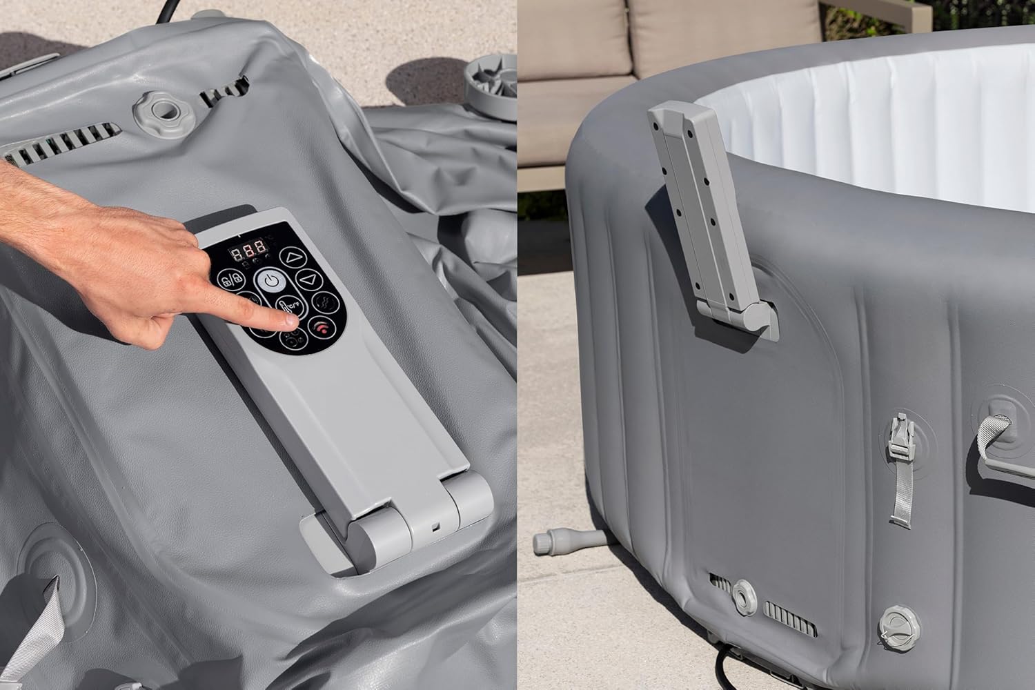 Bestway Lay-Z-Spa Hawaii AirJet Whirlpool Ø236 x 71 cm – Aufblasbarer Outdoor Jacuzzi für 8 Personen, 190 AirJet Düsen, EnergySense Dämmung, App-Steuerung, Heizung 40 °C, Frostwächter, TriTech PVC