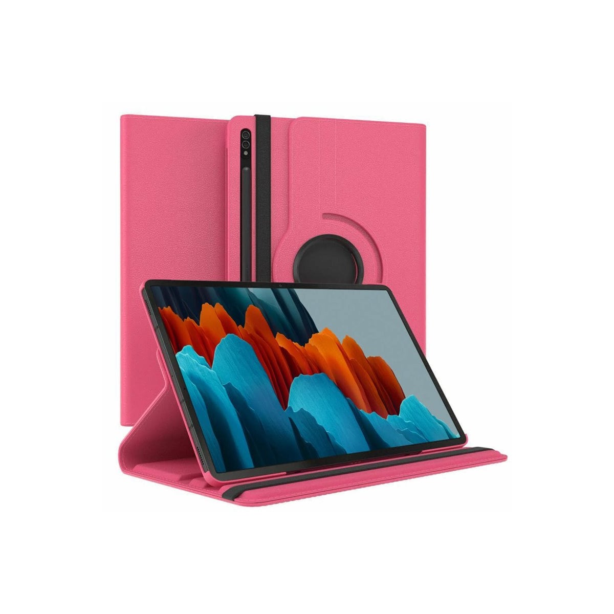 360° roterbar deksel Samsung Galaxy Tab S7 - Mørkrosa