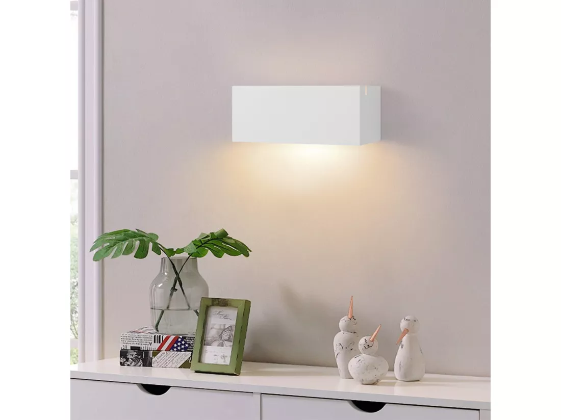 NETTLIFE Applique murale d'intérieur en plâtre blanc G9 moderne pour couloir, escalier, haut et bas