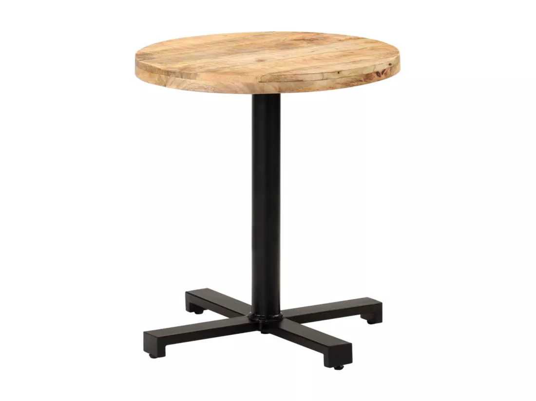 Table de bistro Ronde Ø70x75 cm Bois de manguier brut