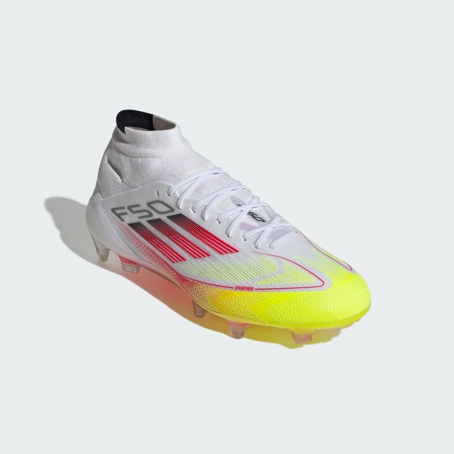 adidas F50 Elite Mid FG Pure Victory - Blanc/Lucid Red/Jaune Femme