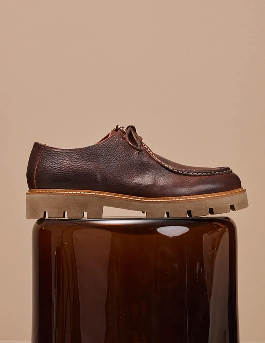 Derbies plateau en cuir pull up grainé Gontran M.Moustache