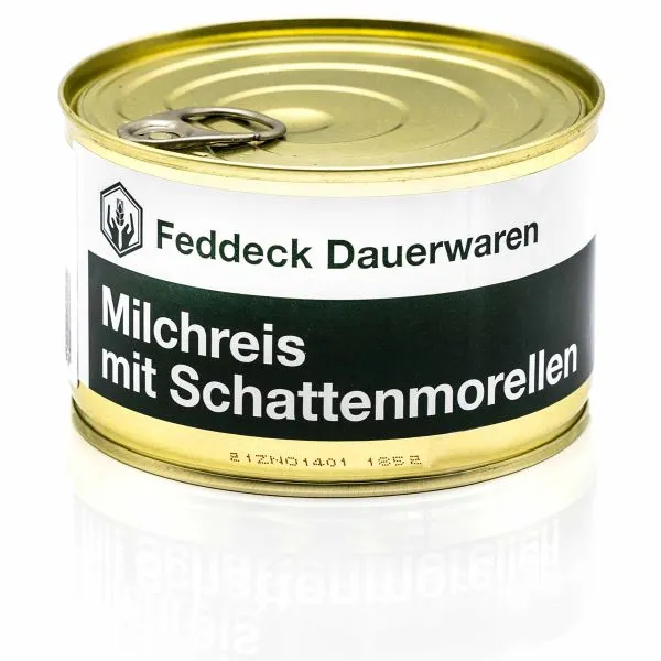 Feddeck Dauerwaren -  Fertiggericht Dose Milchreis mit Schattenmorellen 400 g