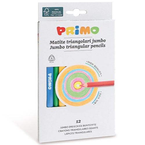Primo jumbo kleurpotloden driehoekig - 12st