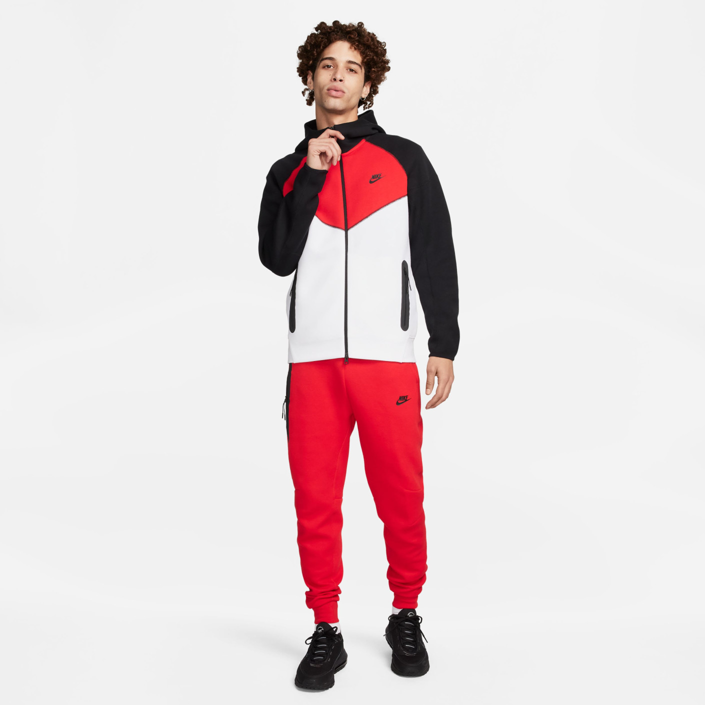Nike Tech Fleece Sportswear Vest Wit Zwart Rood
