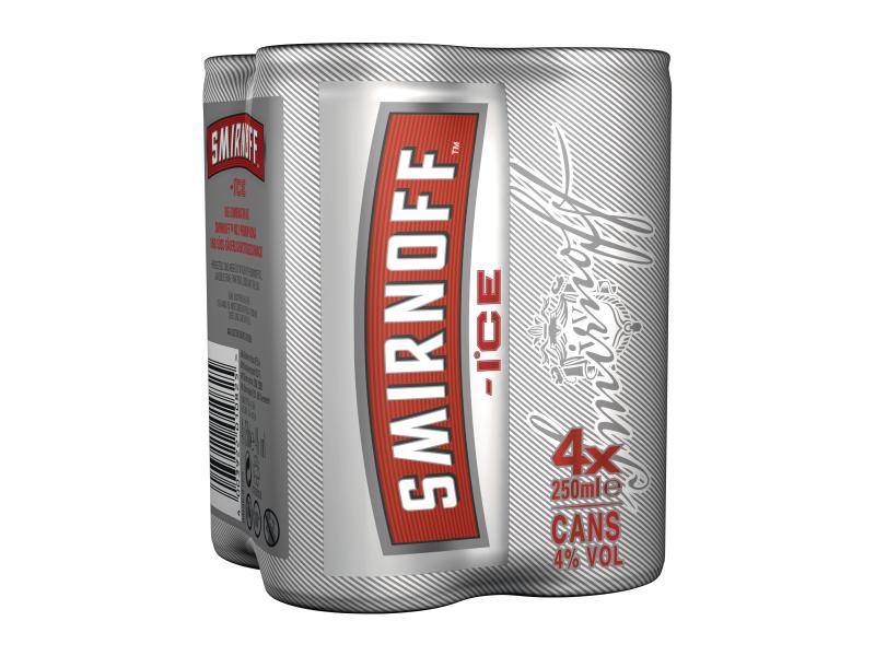 Smirnoff Vodka Ice 4 x 0.25 l Spirituosen Spezialität auf Basis von Getreide