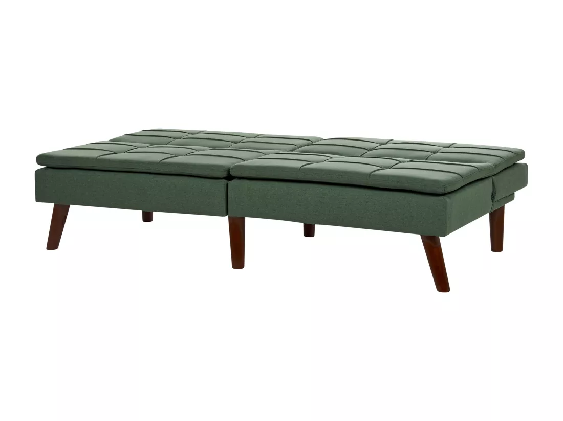 Canapé convertible 3 places en tissu vert RONNE