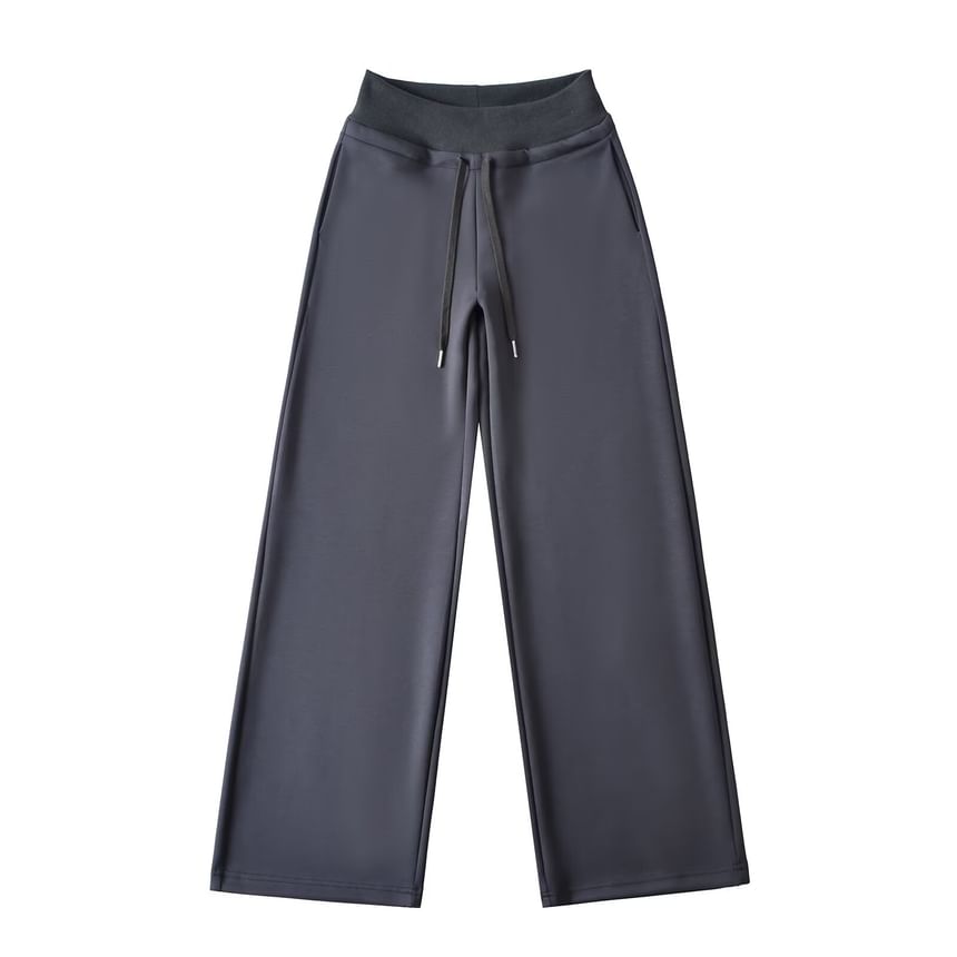 Overing - Broek met wijde pijpen en trekkoord in de taille