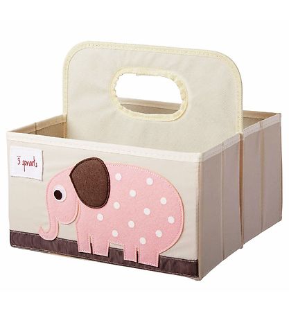3 Sprouts Aufbewahrungskorb m. Hank - 25x28x26 - Elefant