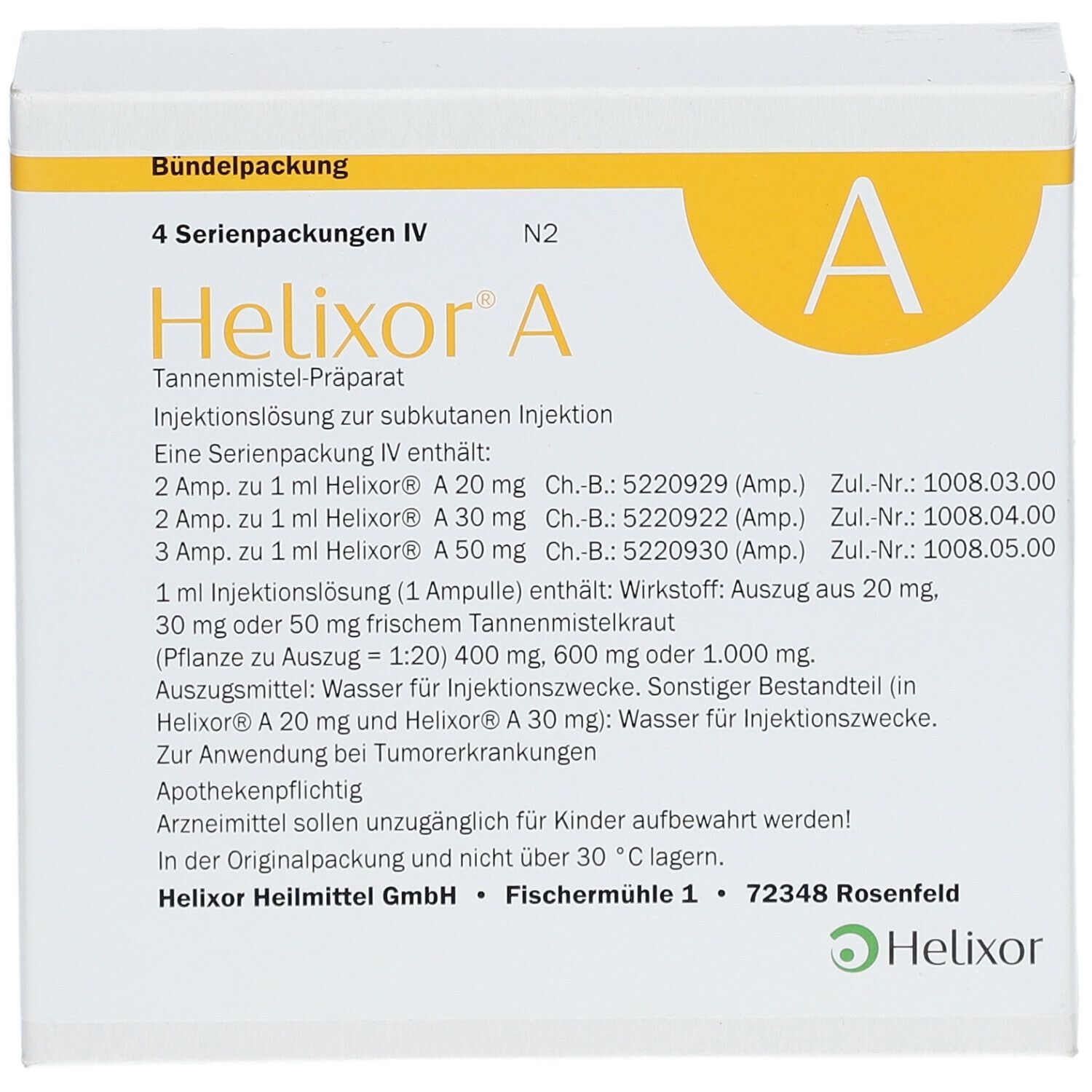 Helixor® A Serienpackung IV