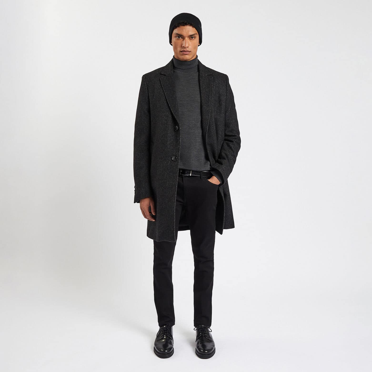 Jean skinny en coton et polyester recyclés Noir