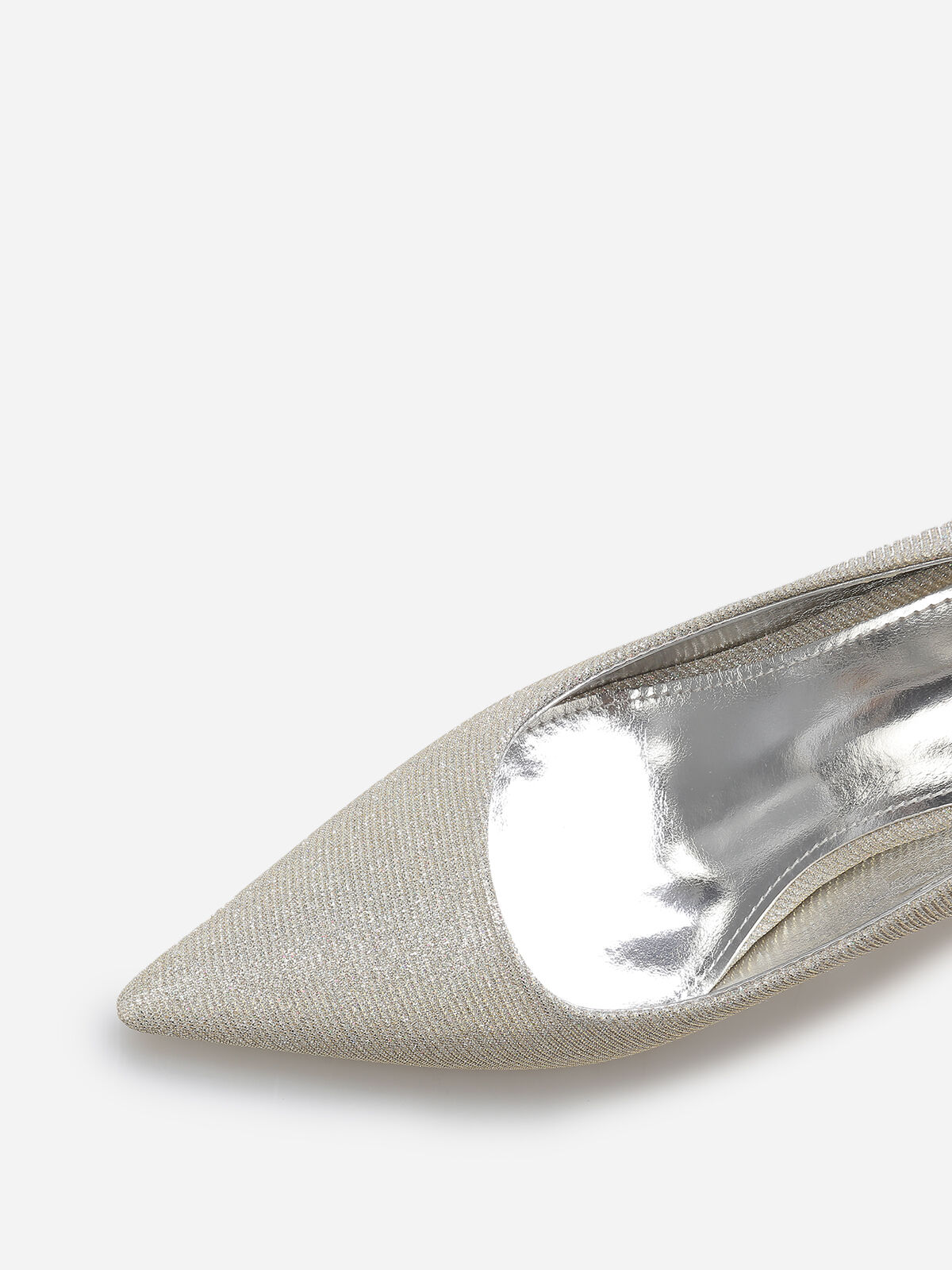 Escarpins pailletés à talon aiguille- Argenté