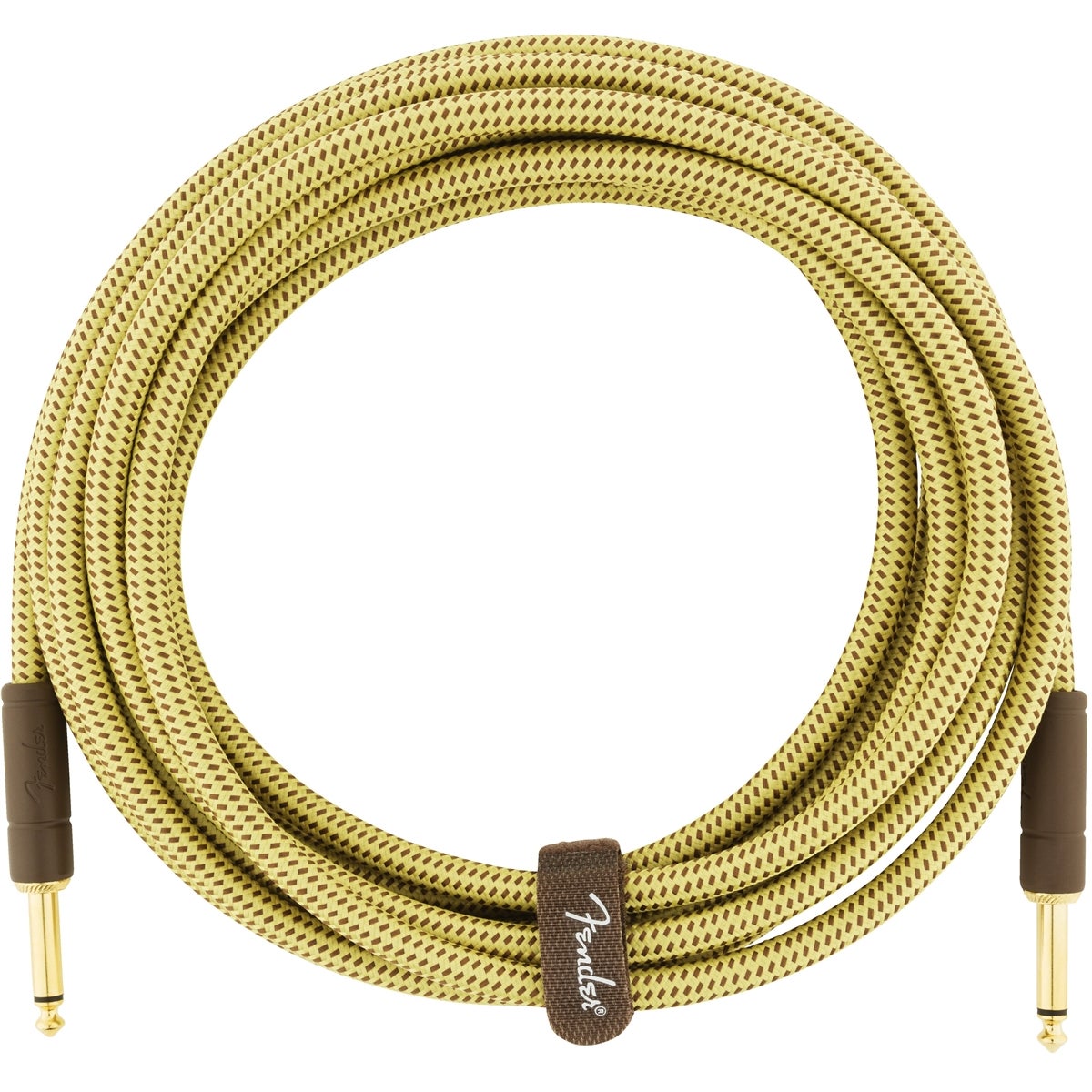 Fender Deluxe Cables instrumentkabel 4.5m geel tweed recht