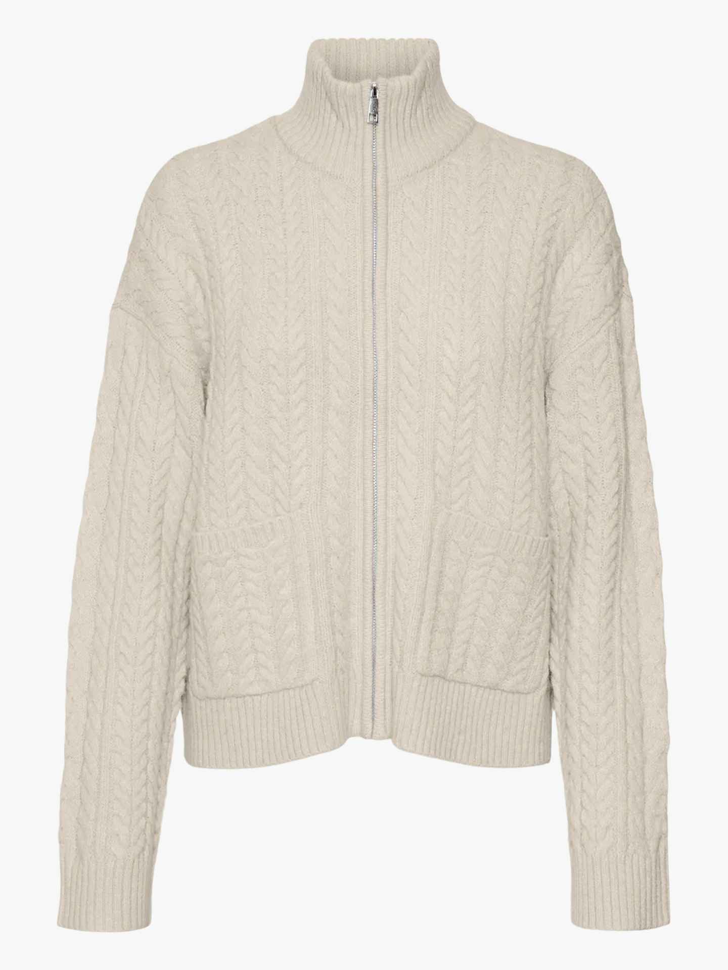Esther Long Sleeve Highneck Zip Cardigan