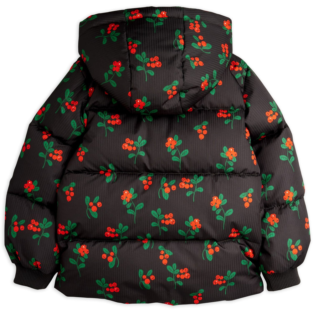 Køb Mini Rodini Black Lingonberries AOP Hooded Puffer