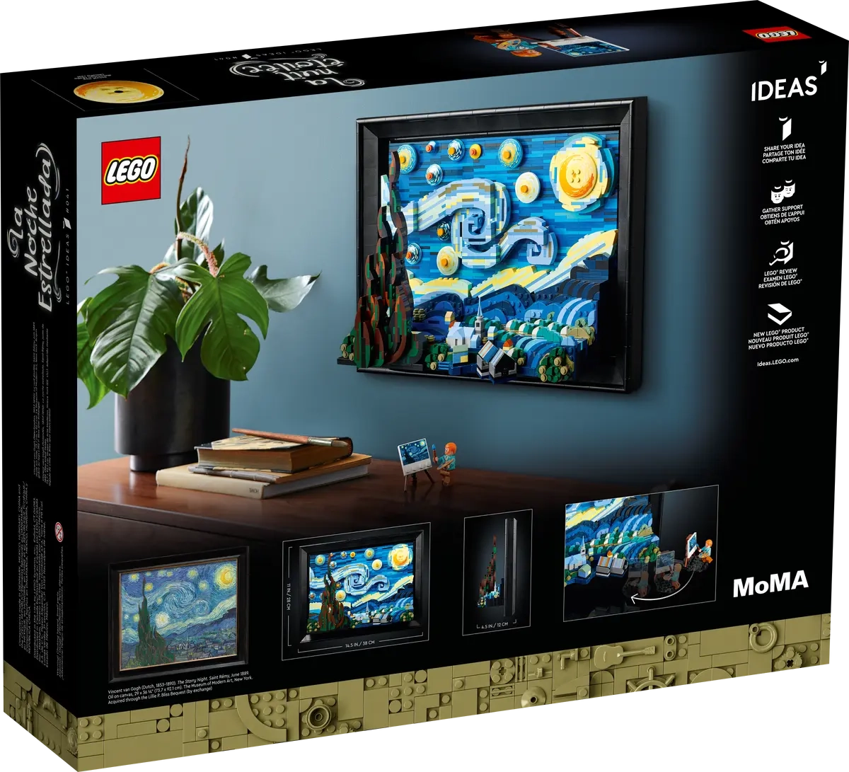 (2316-tlg. Set) Ideas Klemmbausteine Vincent van Gogh Modell Bausatz (21333) - Sternennacht
