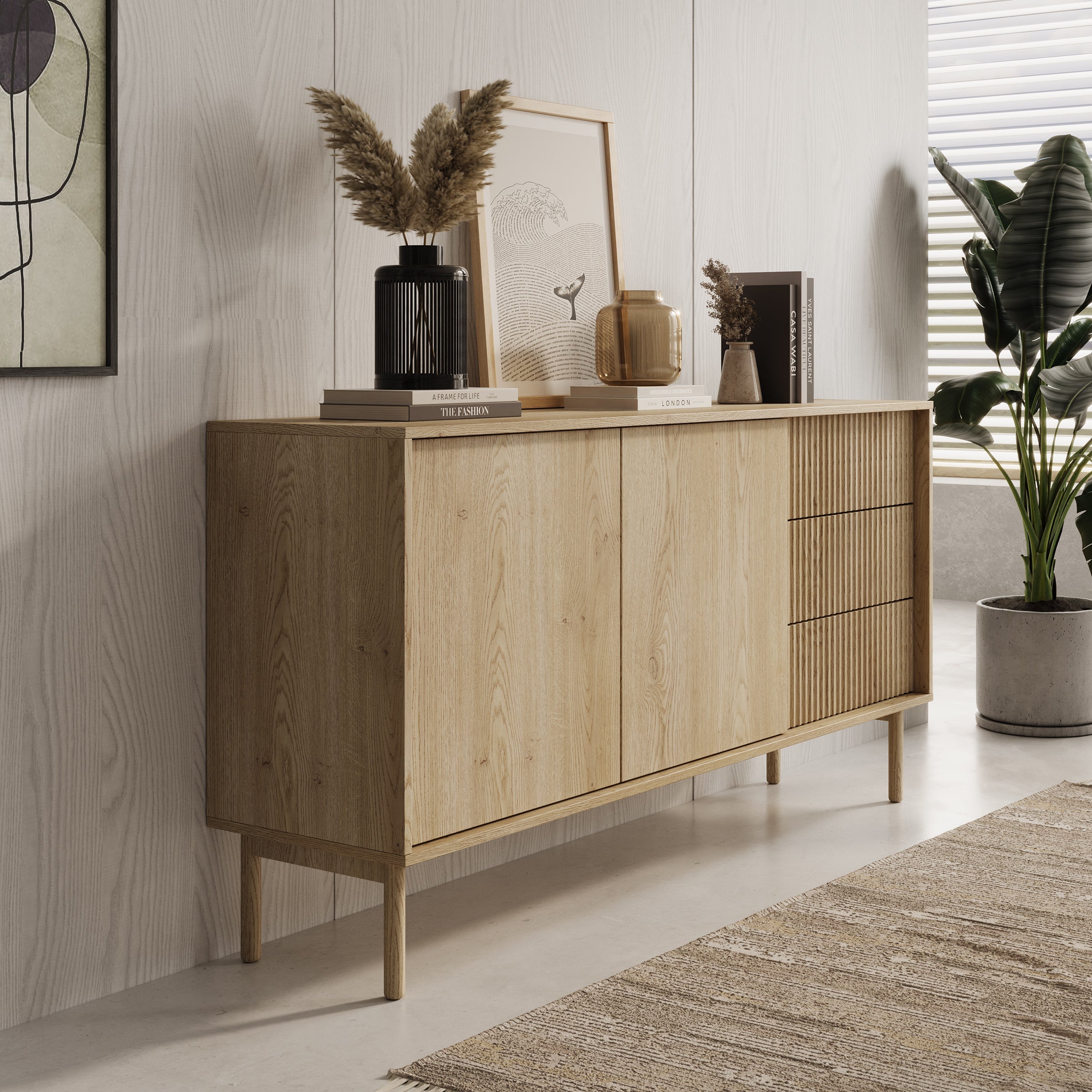 Meubella - Tenerife - Dressoir - Eiken - 154 cm