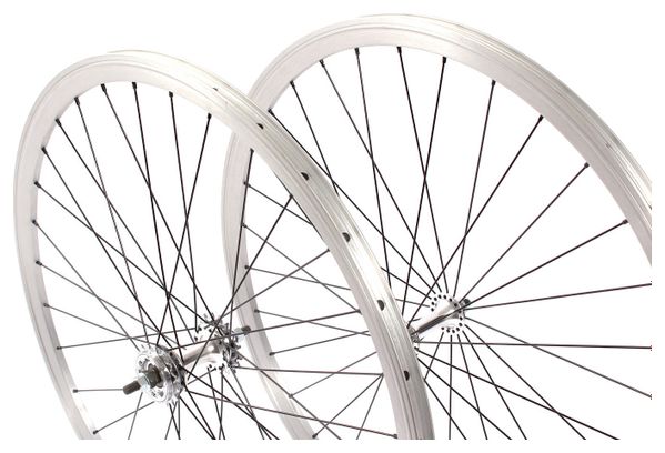JEU DE ROUES FIXIE 28  ARGENT KHEBIKES