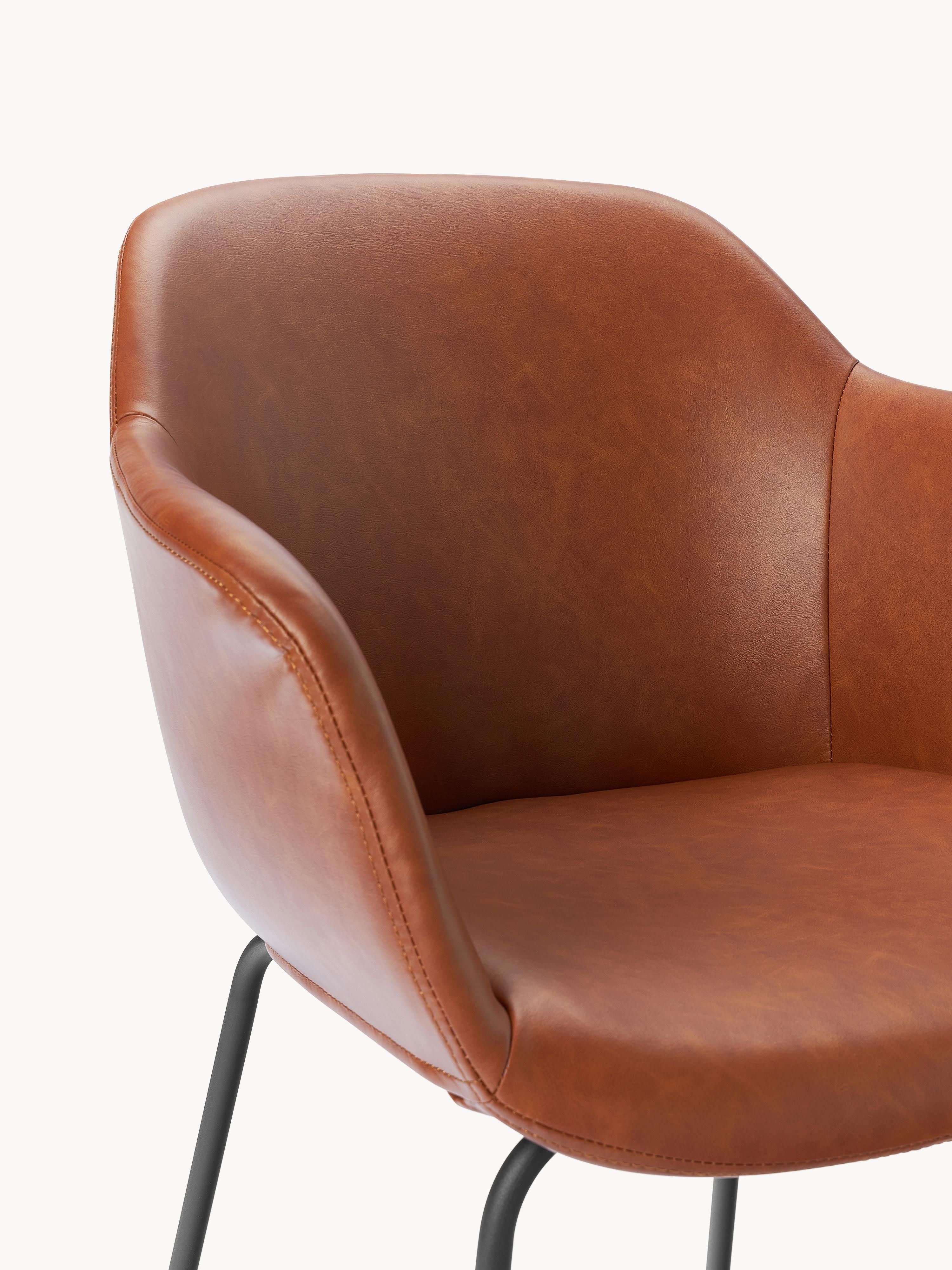Kunstleren fauteuil Fiji met smalle zitvlak