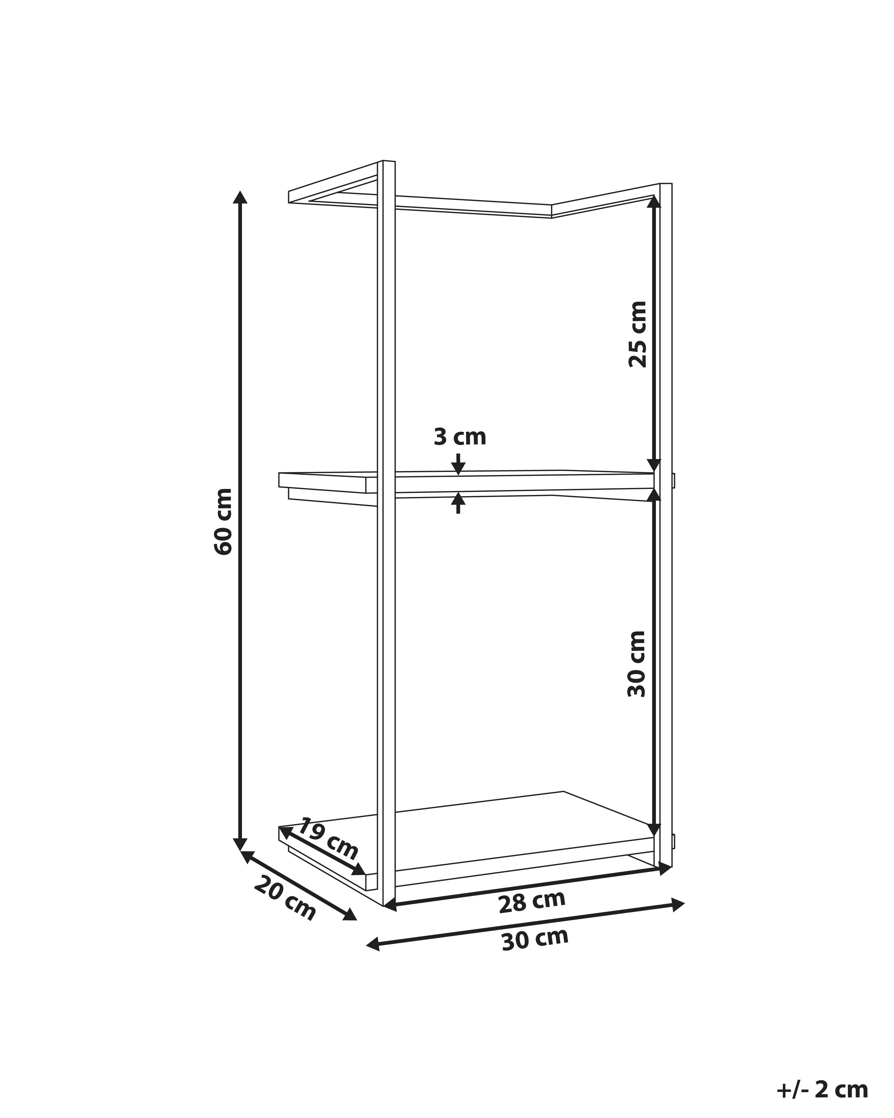 Badkamerwandplank zwart 60 x 30 cm LOLOG
