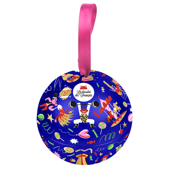 Boule de Noël garnie de billes de céréables enrobées de chocolat 110g