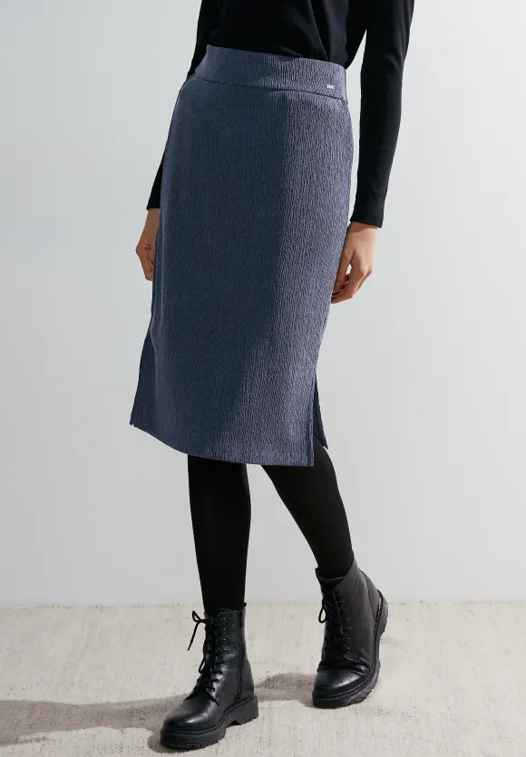 Midirock mit Struktur - casual denim blue