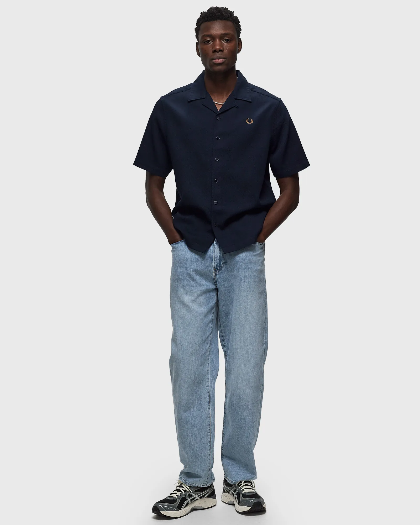 Fred Perry Pique Texture Revere Collar Sh
