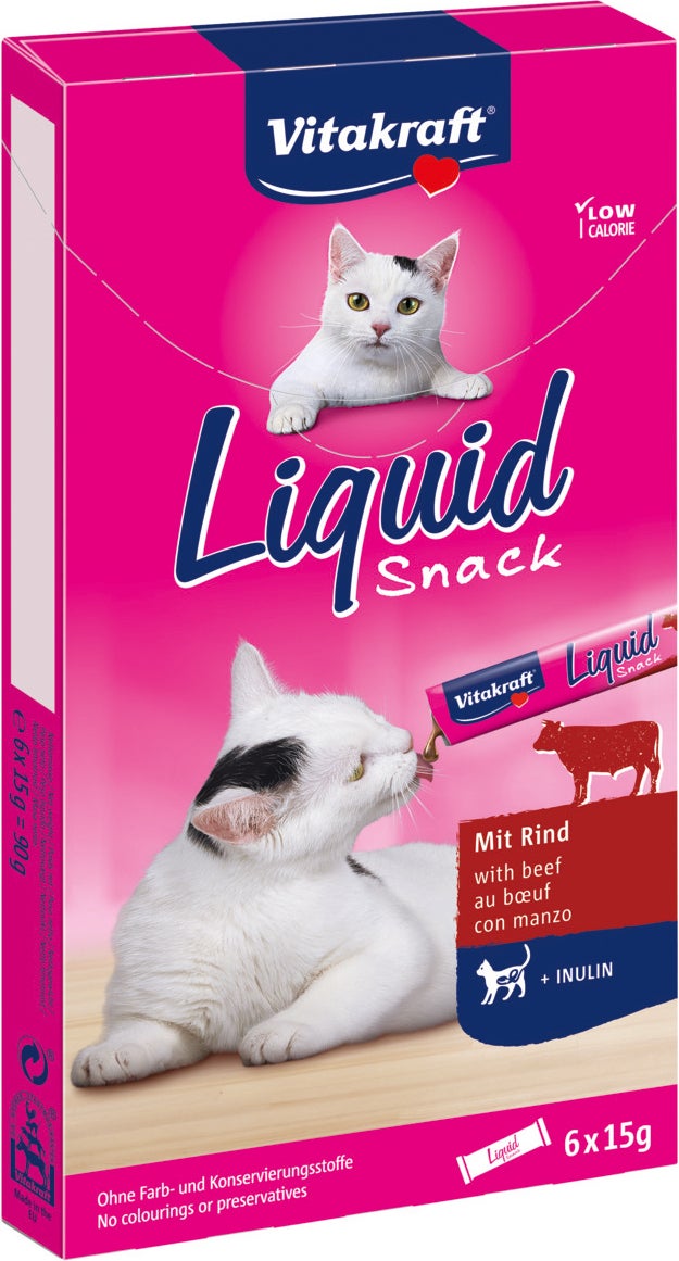 Vitakraft kattensnack Liquid rund en inuline 15 g 6 stuks