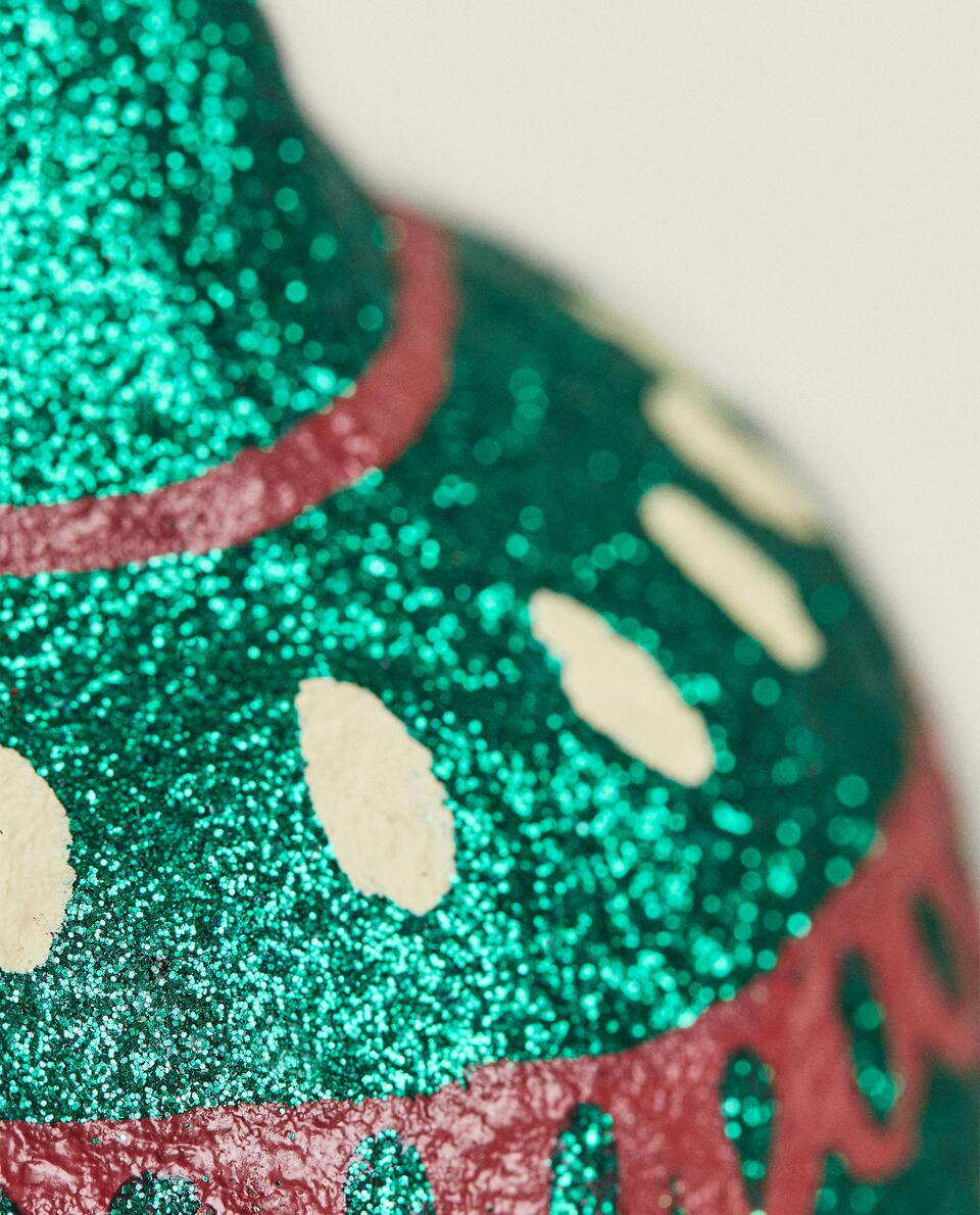DECORAÇÃO DE NATAL COM BOLA DE GLITTER